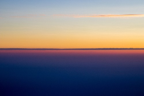 Image horizon, sunset, blue, sea, water