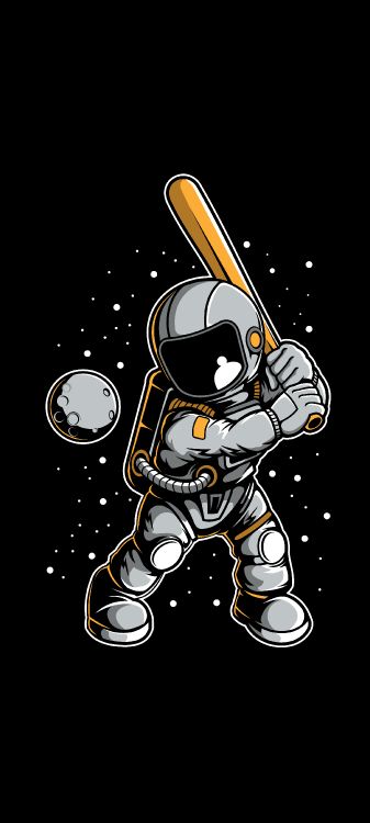 Baseball Astronaute de Dessin Animé, Baseball, Cartoon, Dessin, Art. Wallpaper in 2160x4800 Resolution