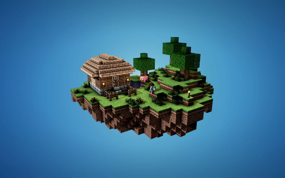 Minecraft, Baum, Städtebau, Überleben, Survival-Spiel. Wallpaper in 3840x2400 Resolution