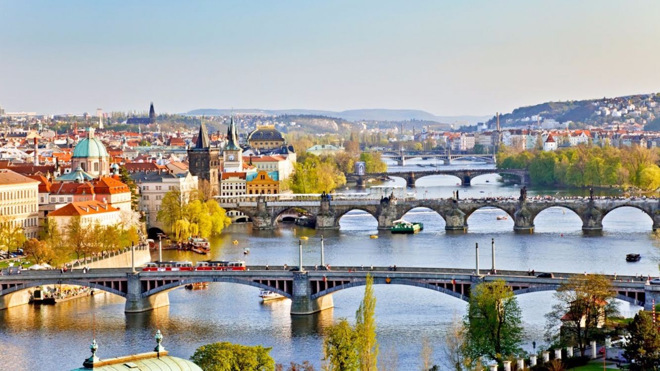 布拉格, 城市景观, 城市, 地平线, 天际线 壁纸 3840x2160 允许