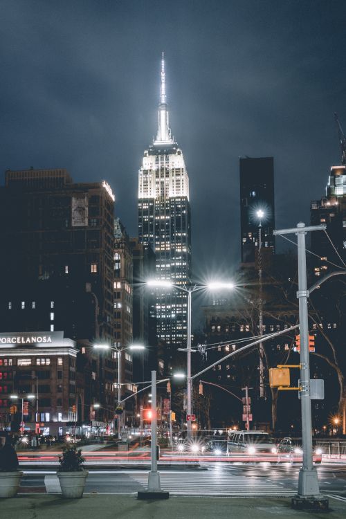 white and black concrete building during night time