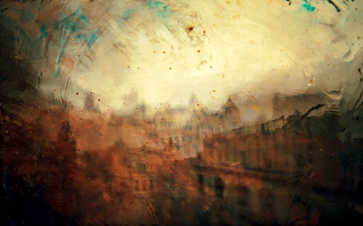 Peinture Abstraite Marron et Bleu. Wallpaper in 5732x3573 Resolution