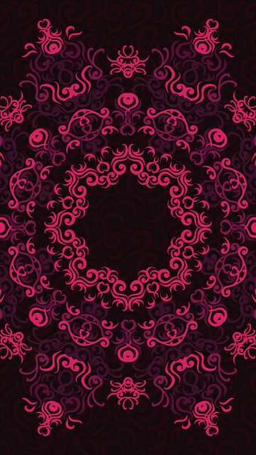 Image pink and black floral heart illustration