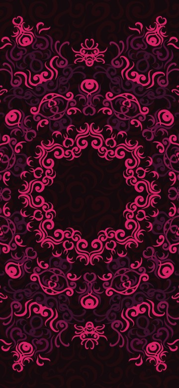 Image pink and black floral heart illustration