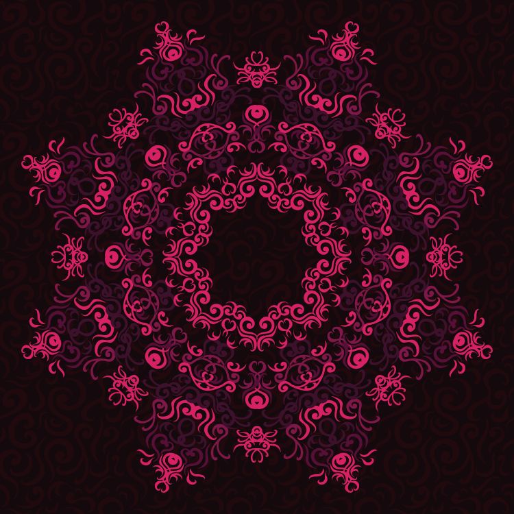 Rosa Und Schwarze Blumenherzillustration. Wallpaper in 5000x5000 Resolution