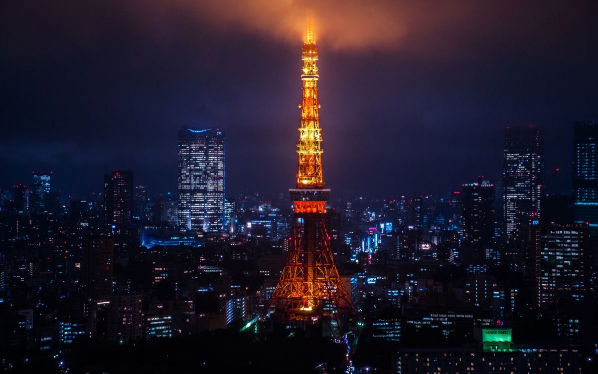 Torre Eiffel en París Durante la Noche. Wallpaper in 2560x1600 Resolution