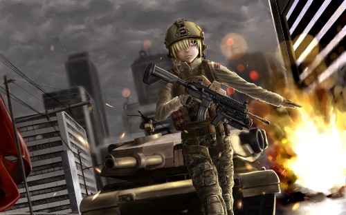 Image anime, soldier, pc game, military, military organization