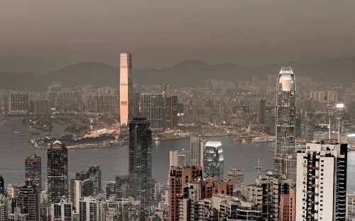 Image city skyline during night time