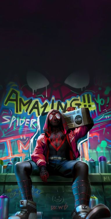 Millas Morales Hombre Araña 35, Millas Morales, Maravillas Del Hombre Araña Millas Morales, Spider-man, Marvel Comics. Wallpaper in 1472x2890 Resolution