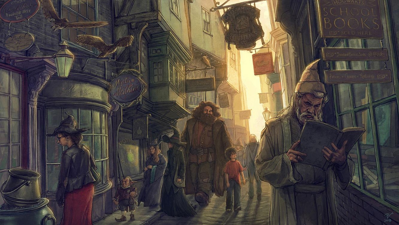 Fondos de Pantalla Libros Del Mundo de Fantasia, Hagrid Rojo, Harry