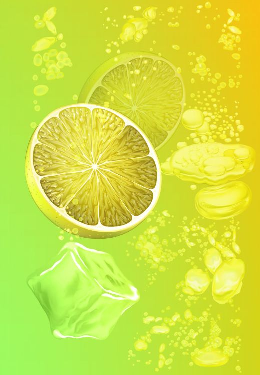 Citron Tranché Sur Une Surface Verte. Wallpaper in 1800x2600 Resolution