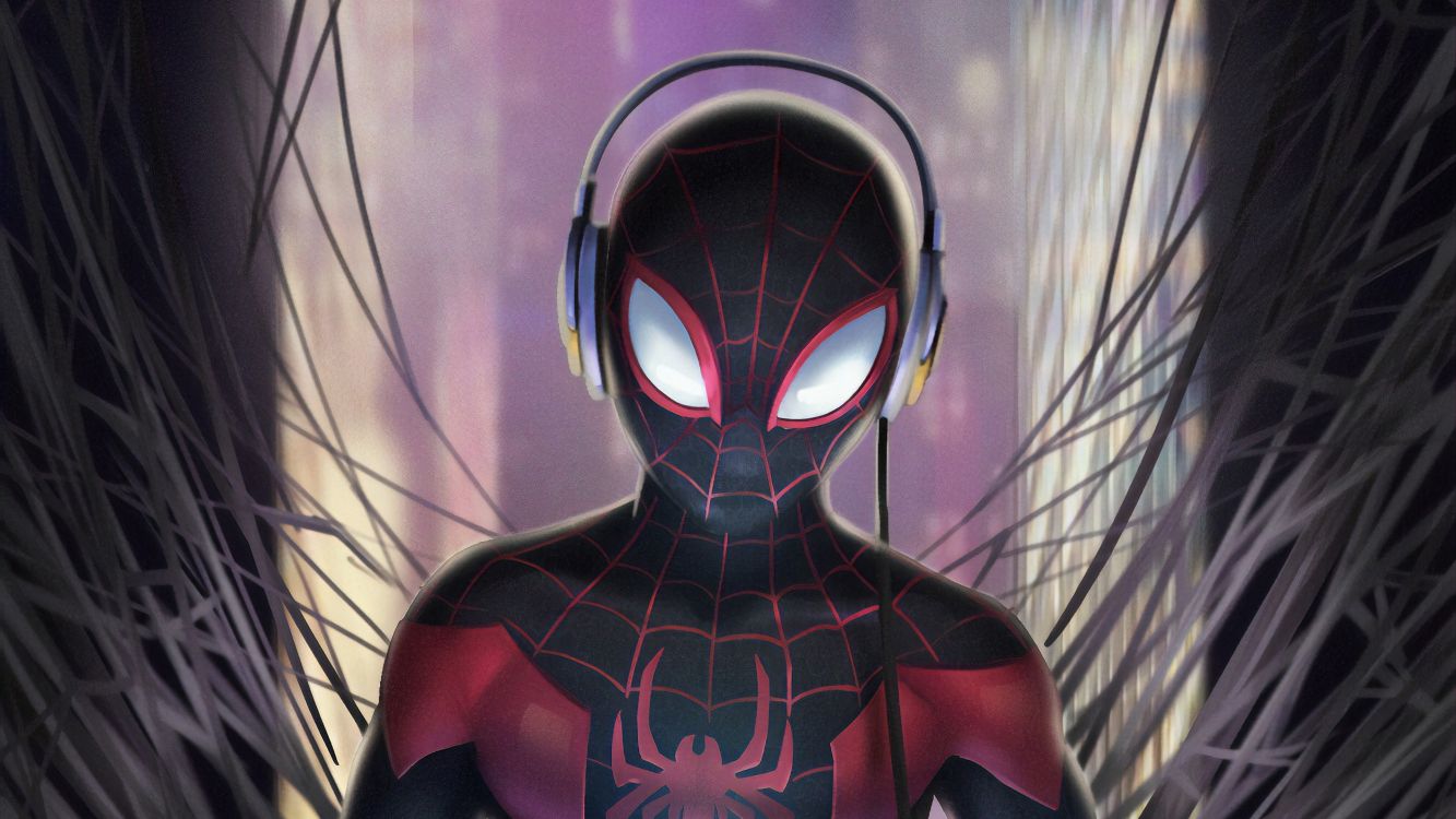 Wallpaper Black and Red Spider Man Mask, Background - Download Free Image