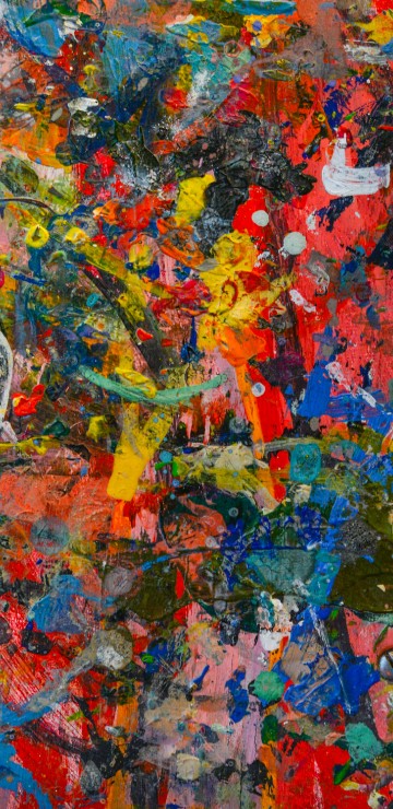 Image red blue and white abstract painting