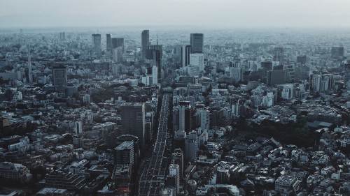 Image aerial view of city buildings during daytime