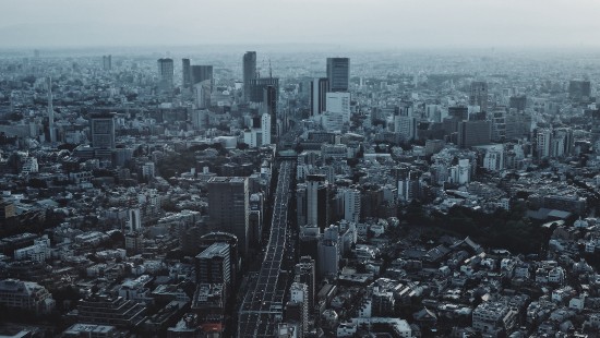 Image aerial view of city buildings during daytime