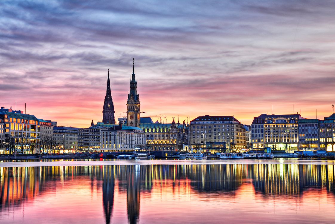 Skyline Der Stadt Bei Nacht Night. Wallpaper in 3000x2004 Resolution