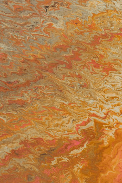 Peinture Abstraite Orange et Bleue. Wallpaper in 4000x6000 Resolution