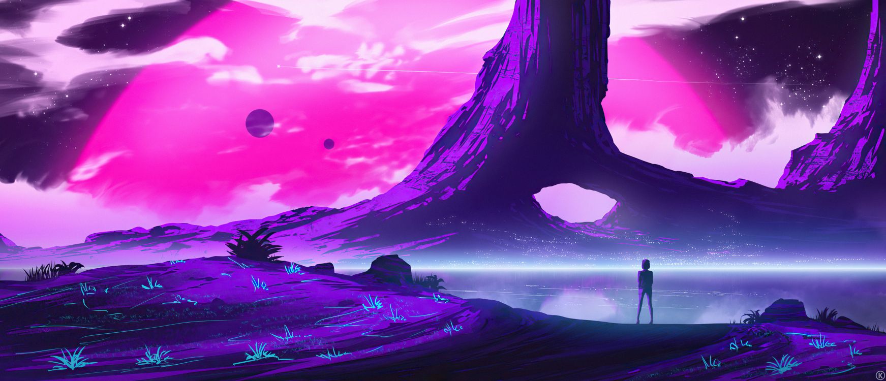 le Travail de L'art, Art, L'art Numérique, Artiste, Purple. Wallpaper in 4650x2000 Resolution