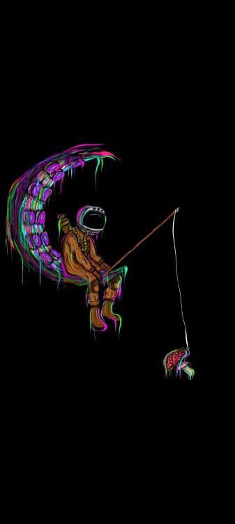 Astronauta, Amoled, Magenta, Rosa, Arte. Wallpaper in 1080x2400 Resolution