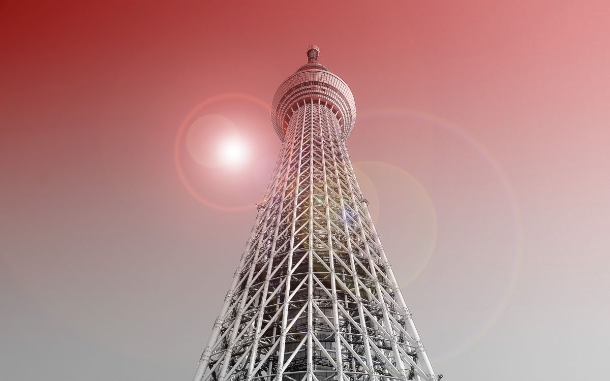 Black and White Tower Under Blue Sky. Wallpaper in 2560x1600 Resolution