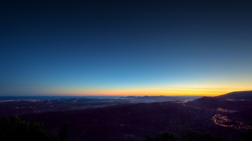 Image green trees on mountain during sunset