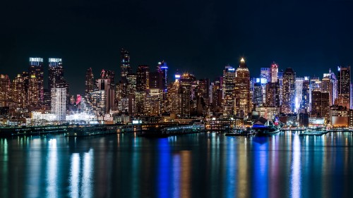 Image city skyline during night time