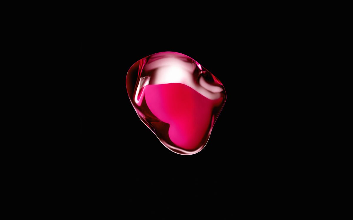 red heart with black background