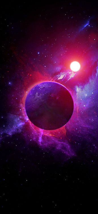 Ambiente, Luz, Galaxia, Arte, Objeto Astronómico. Wallpaper in 1080x2340 Resolution