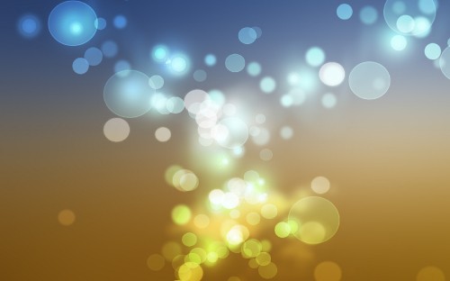 Image yellow and blue bokeh lights