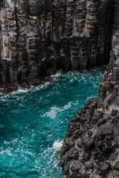 Image jusangjeolli, cliff, body of water, water, blue