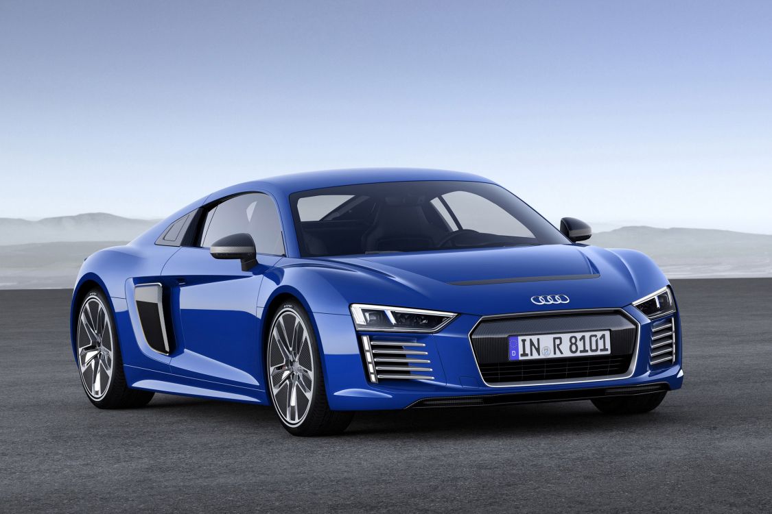 Blaues Audi r 8 Coupé. Wallpaper in 2401x1600 Resolution