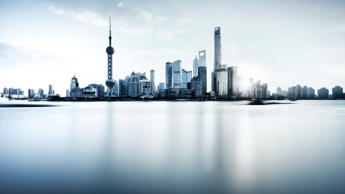 Image city skyline under white sky during daytime