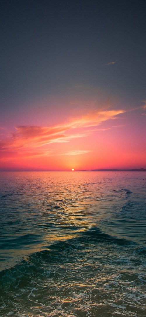 Image sundown beach, sunset, beach, water, cloud