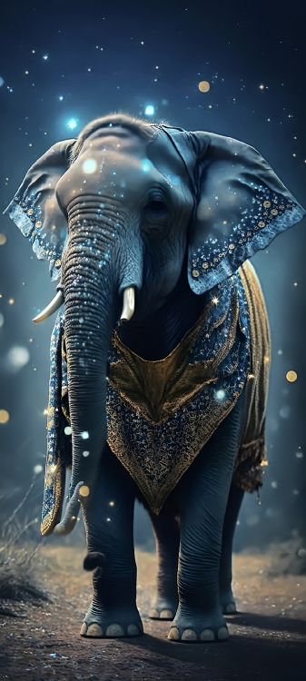 el Elefante Africano, Elefantes Africanos, Elefante Indio, Luz, Azul. Wallpaper in 1080x2400 Resolution