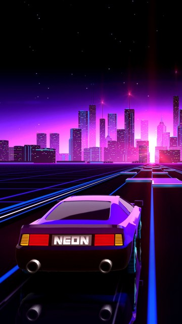 Image Aesthetics, vaporwave, Synthwave, automotive lighting, king
