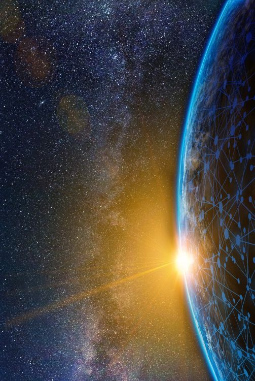 Blaue Und Weiße Galaxieillustration. Wallpaper in 2786x4151 Resolution