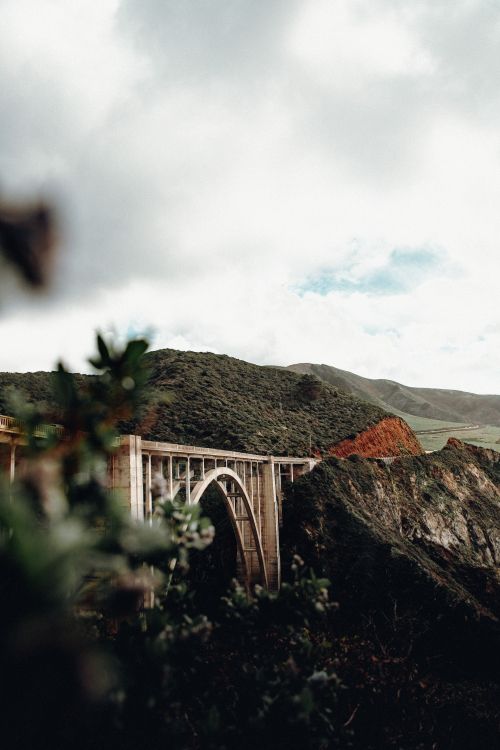 architecture, landscape, leaf, Bixby Creek Bridge, Monterey