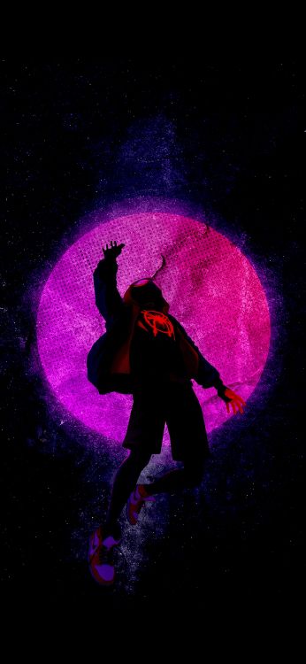 Miles Morales, Purpur, Pink, Veilchen, Unterhaltung. Wallpaper in 1080x2340 Resolution