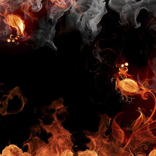 Image orange and black flame illustration