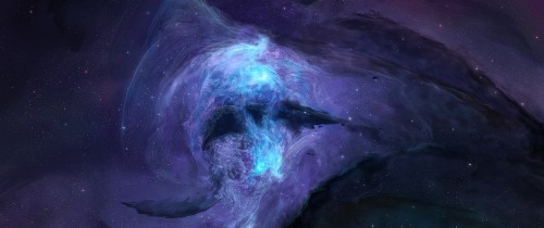 Image white and blue abstract painting
