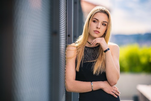 Image bokeh, hair, face, blond, black