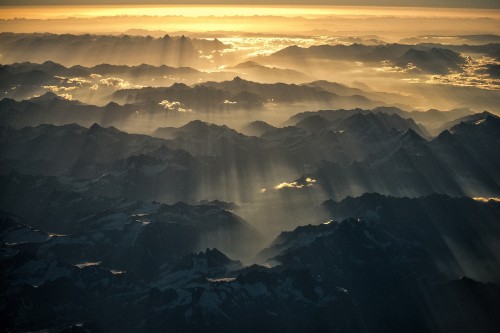 Image aerial view of mountains during daytime