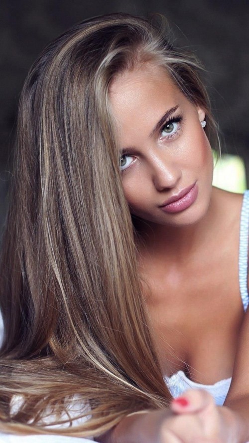 Image brown hair with blonde highlights, blond, brown hair, hair highlighting, hair