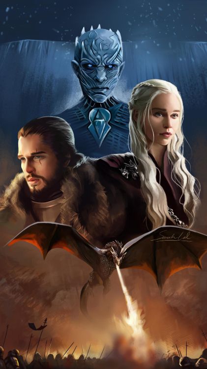 Jeux de Trônes, Jeu de Trônes Fanart, Game of Thrones, Daenerys Targaryen, Jon Snow. Wallpaper in 2160x3840 Resolution