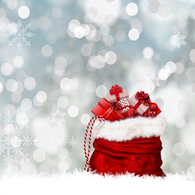 Le Jour De Noël, Santa Claus, Cadeau de Noël, Red, Hiver. Wallpaper in 3994x3993 Resolution