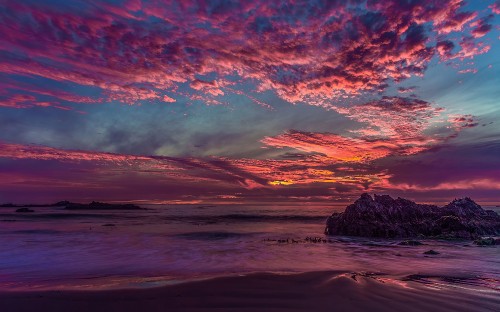 Image afterglow, nature, sea, horizon, cloud