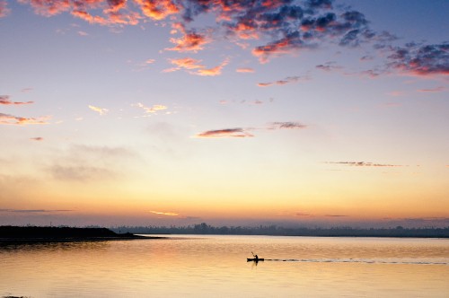 Image sunset, horizon, afterglow, cloud, water