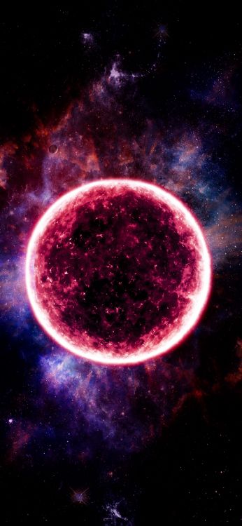 这个星球, 空间, 明星, 红色的, 天文学对象 壁纸 1407x3045 允许