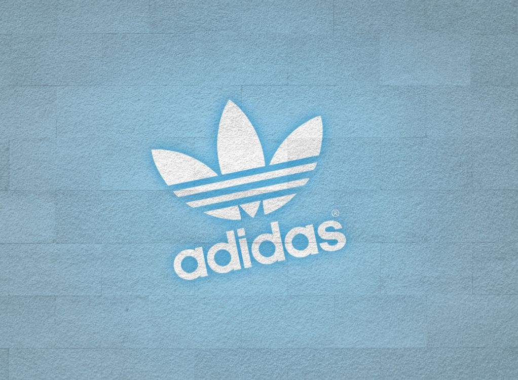 Blau-weißes Adidas-Logo. Wallpaper in 1920x1408 Resolution
