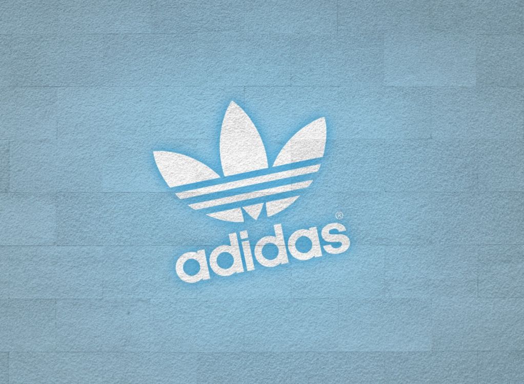 Blue and White Adidas Logo. Wallpaper in 1920x1408 Resolution